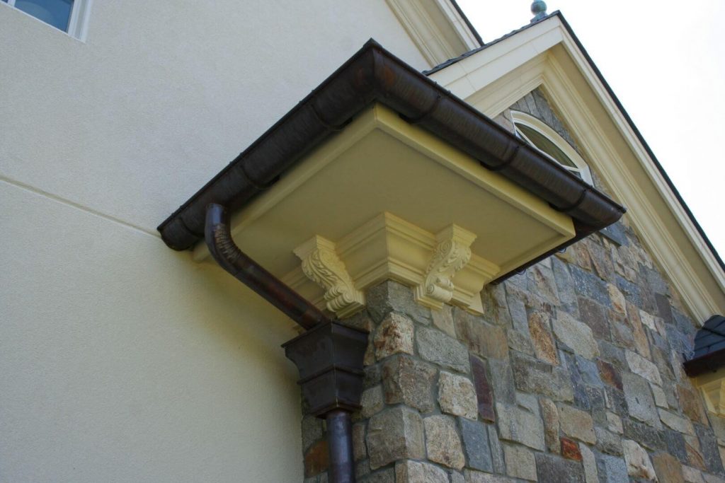 Half-round gutters on a home