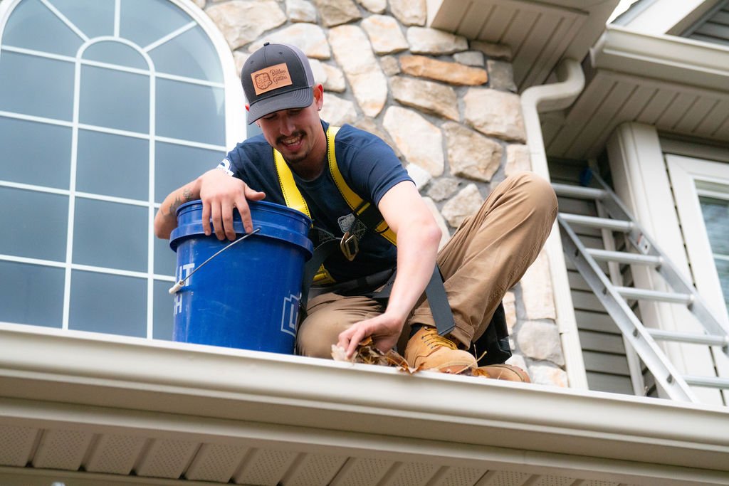 gutter contractor services - cleaning