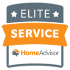 elite service badge from HomeAdvisor -for our gutter contractor services
